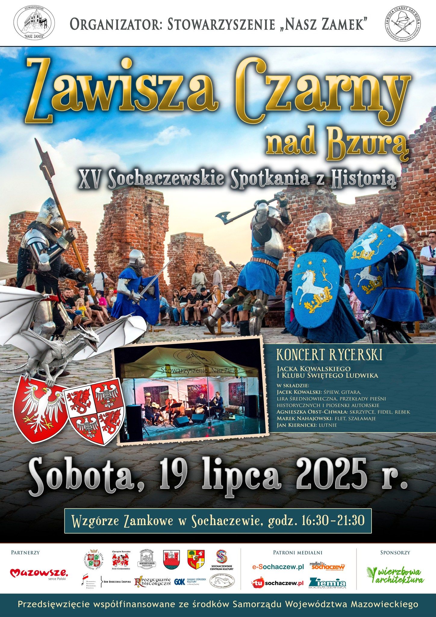 Plakat: KONCERT RYCERSKI Jacka Kowalskiego i Klubu Świętego Ludwika