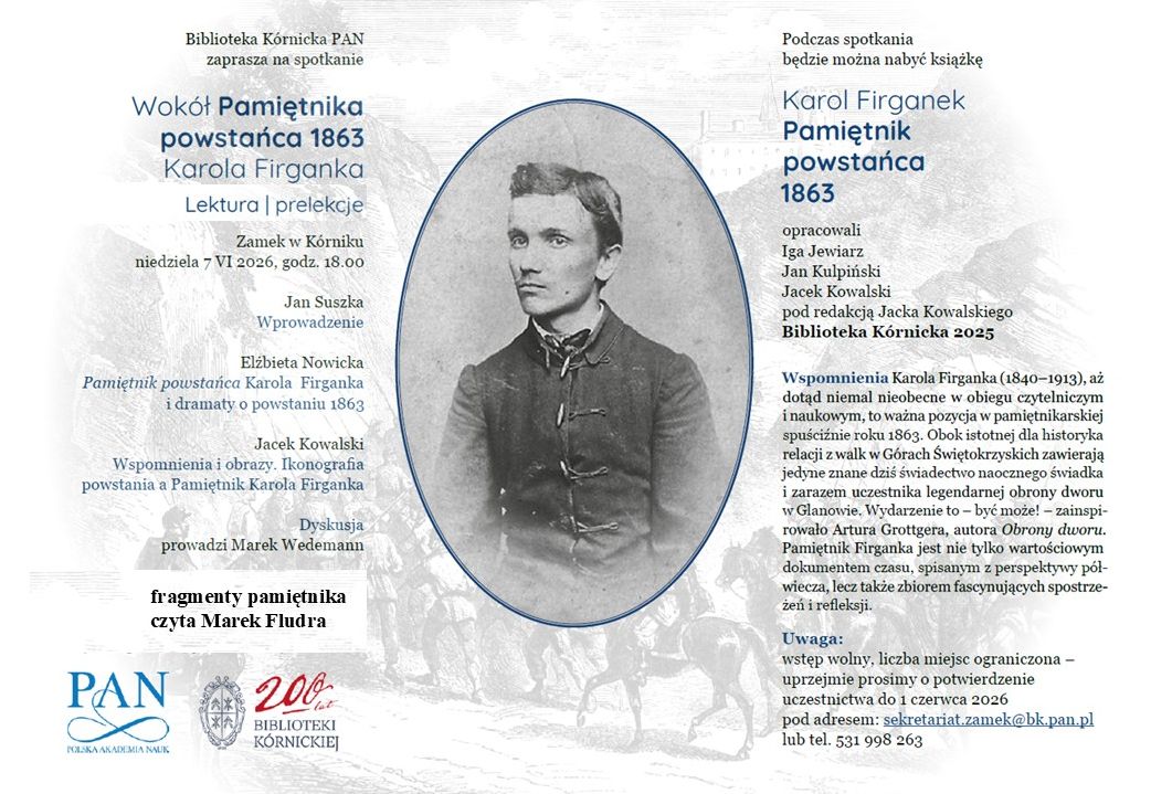 Plakat: WOKÓŁ PAMIĘTNIKA POWSTAŃCA 1863 KAROLA FIRGANKA