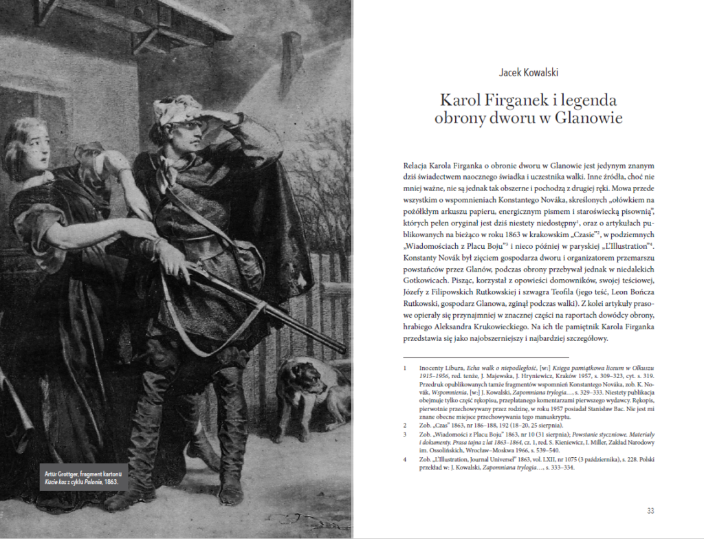 Okładka: Jacek Kowalski, Karol Firganek i legenda obrony dworu w Glanowie